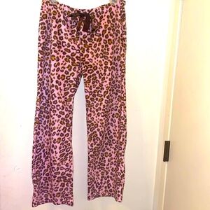 P.J. Salvage Intimates Pink/Brown Leopard PJ Sleep lounge Pants -Medium